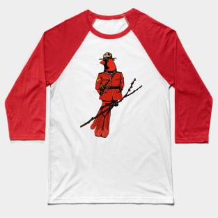 Cardinal Mountie - Canadian Birds Baseball T-Shirt